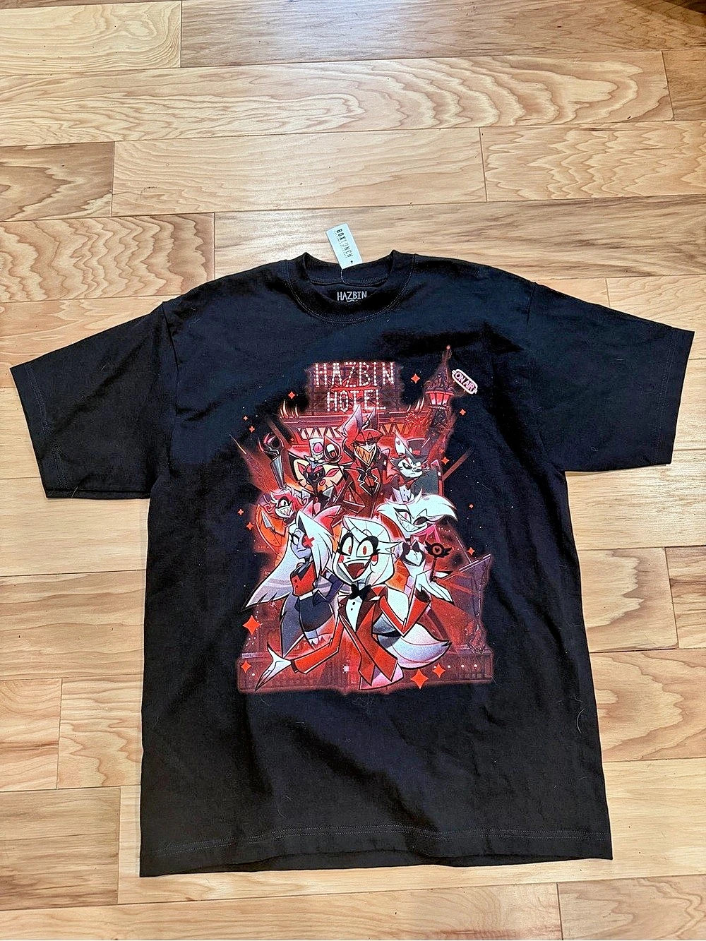 Hazbin Hotel Group Shot Tee Graphic Tee in Black Size Large NWT